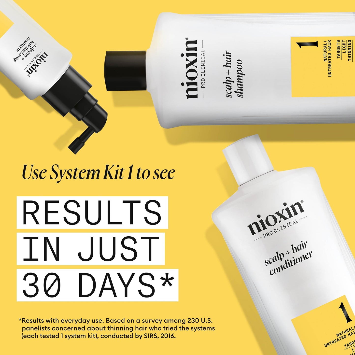 Nioxin Scalp + Hair Thickening System 1 Shampoo| For Natural or Untreated Hair with Light Thinning| With Niacinamide and Biotin| 33.8 Fl oz.
