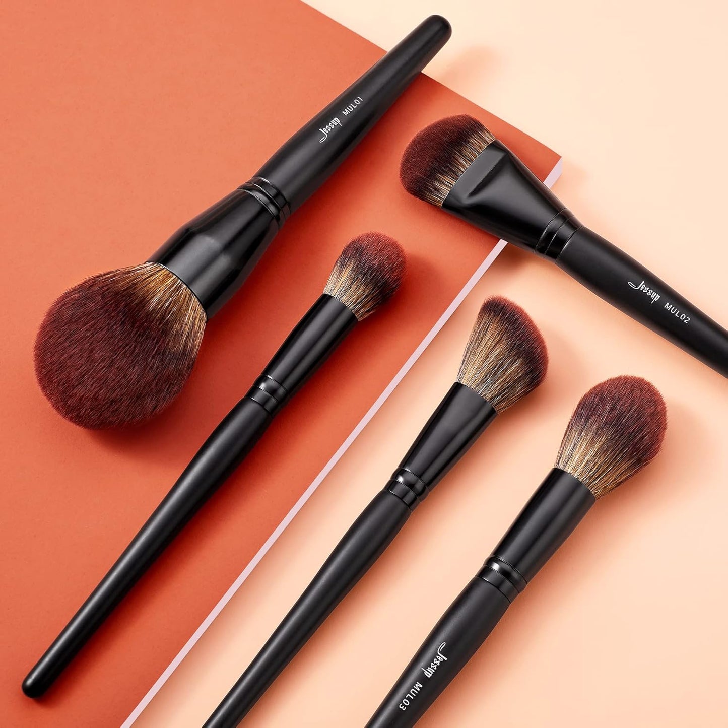 Vegan Makeup Brush Set - 16pcs Premium Synthetic Eye Brushes for Blending, Eyeliner & Concealer