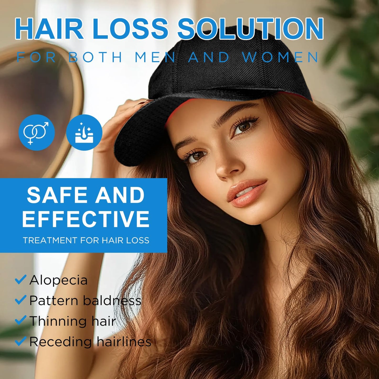 Tkcsoi Laser Hair Growth Cap,Laser Hair Growth Cap is Low Level Laser Therapy (LLLT) Devices That Promote Hair Growth in Women and Men