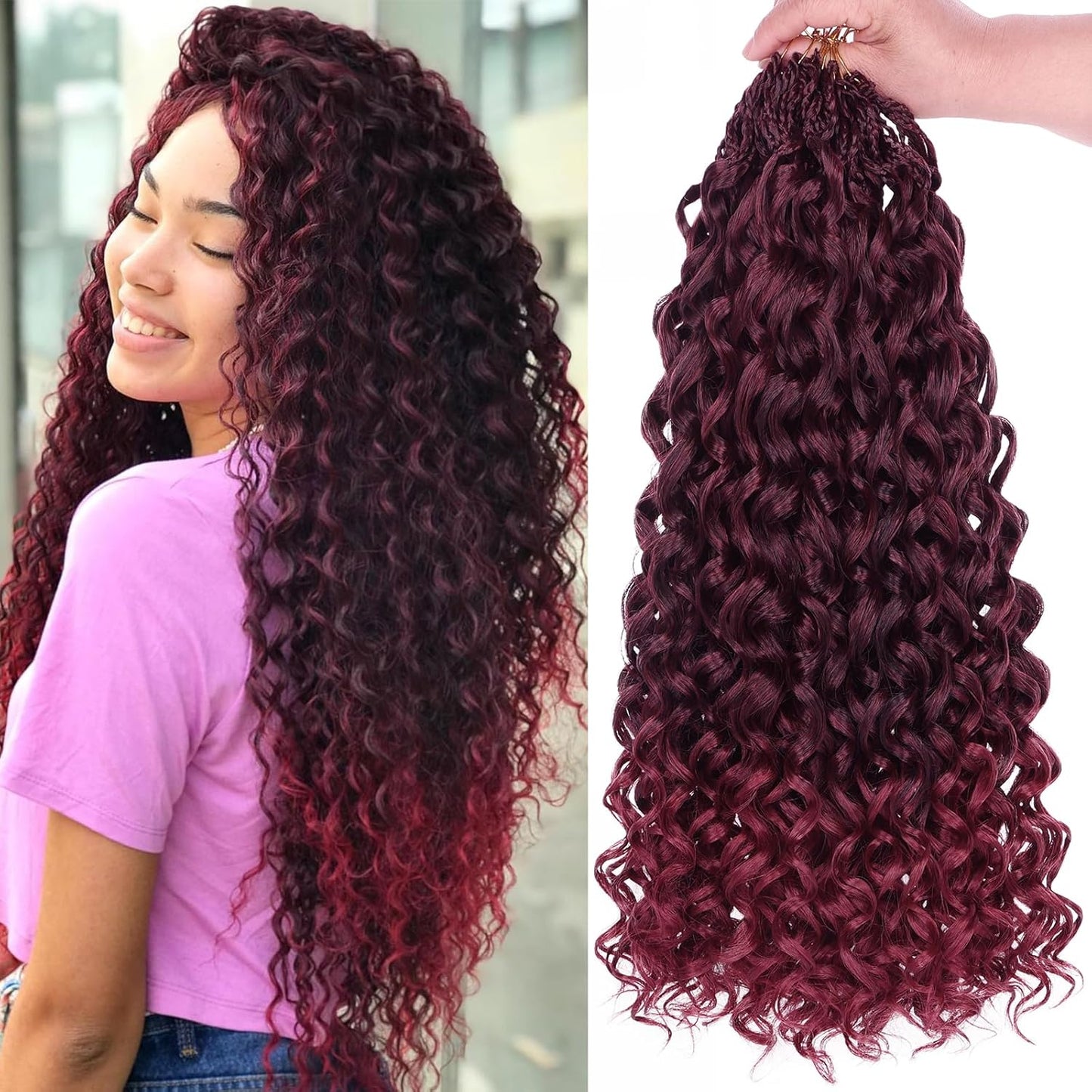 10 Inch Ombre Honey Blonde Gogo Curl Crochet Hair - 8 Packs Ocean Wave Short Curly Braids for Women & Kids