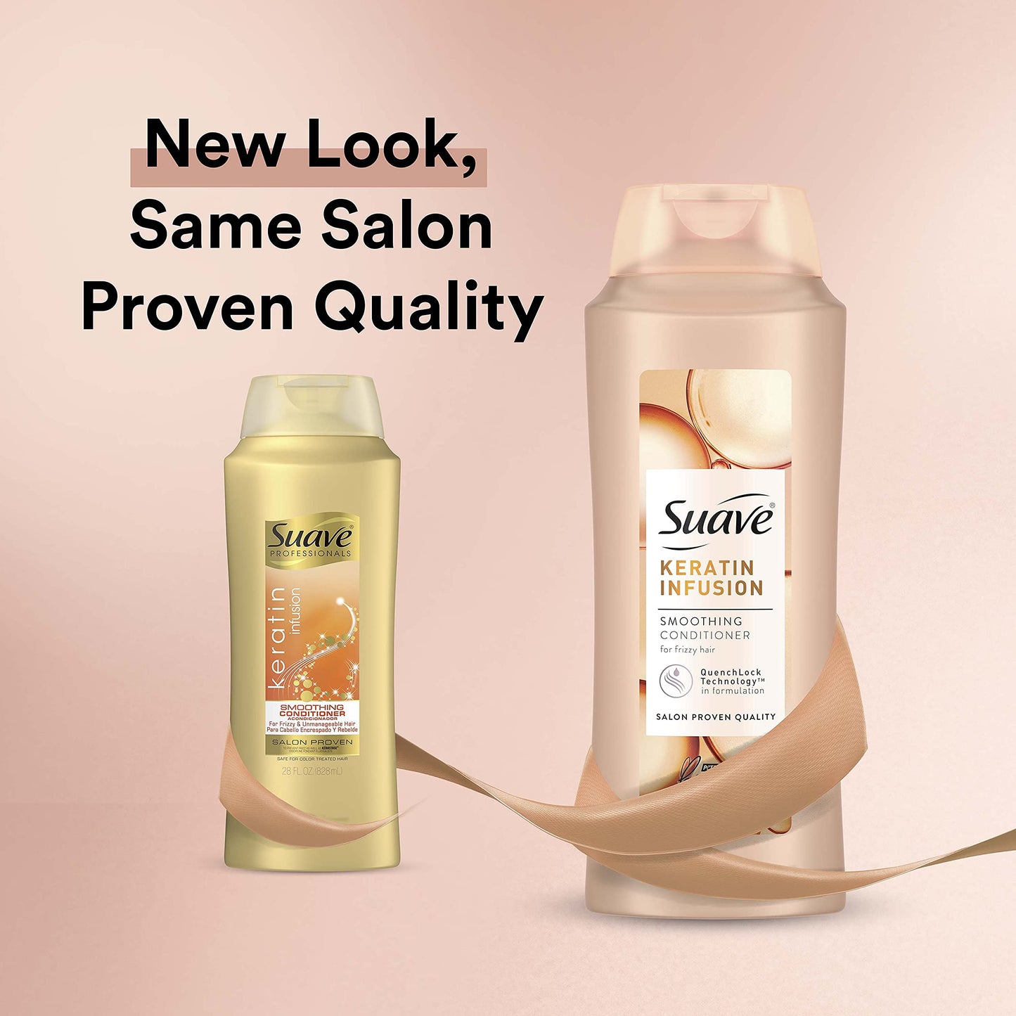 Suave Professionals Smoothing Conditioner For Dry Hair Keratin Infusion Hair Conditioner with 48-hour Frizz Control 28 oz, Pack of 4