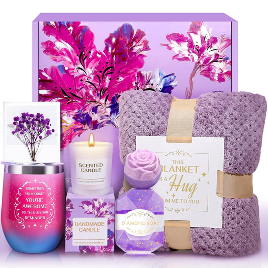 Luxury Flannel Blanket & Spa Basket Set - Perfect Christmas Gifts for Women
