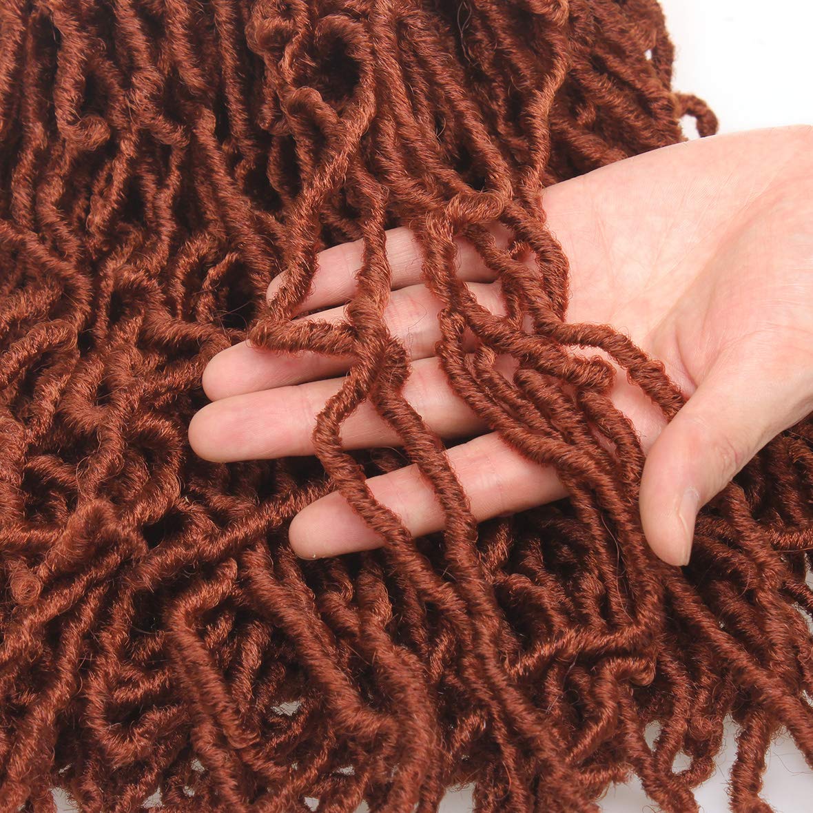 Faux Locs Crochet Hair - 18 Inch Pre-Looped 7 Packs Soft Natural Black Goddess Locs for Women