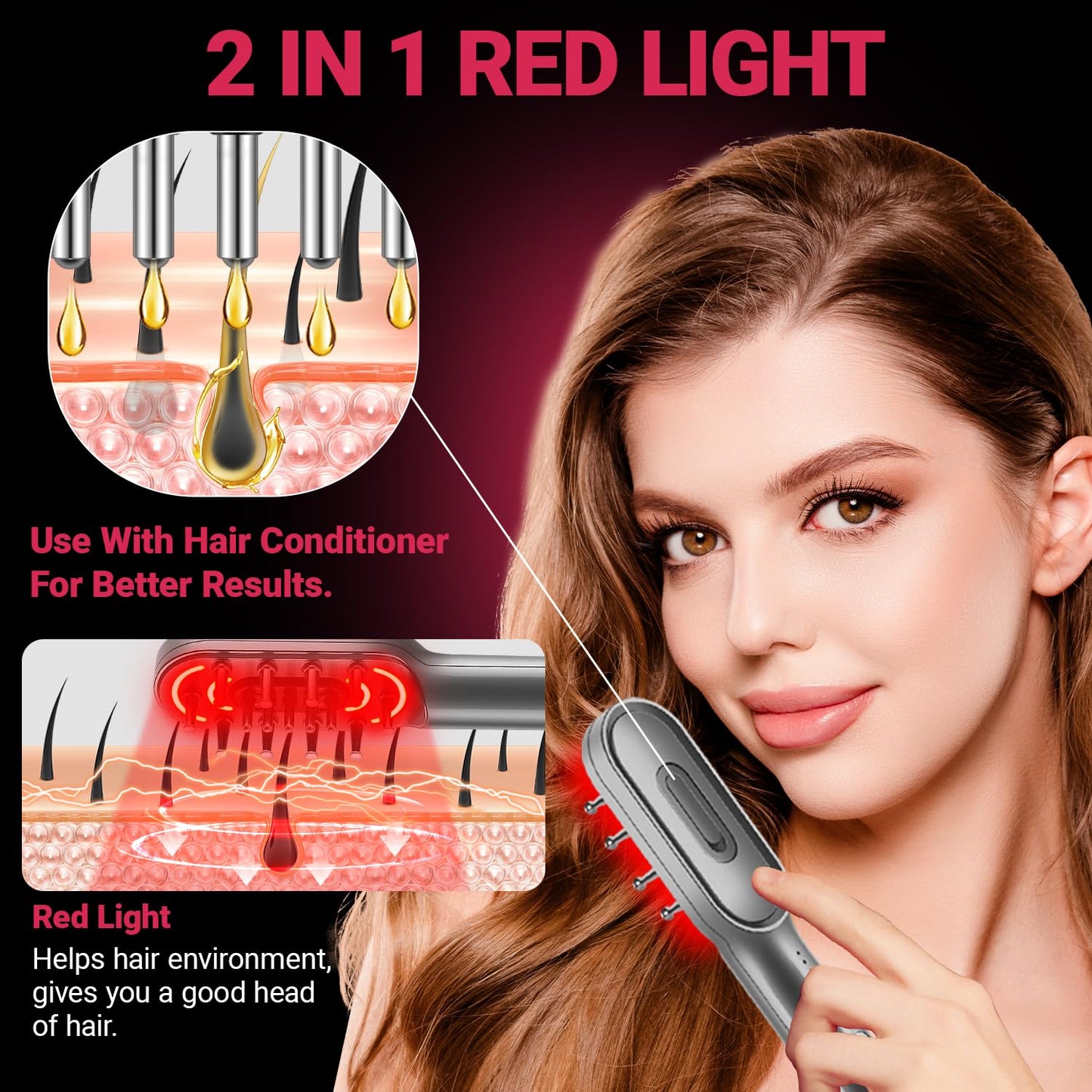 Hair Growth Comb - RRZIOM Red Light Comb for Women and Men