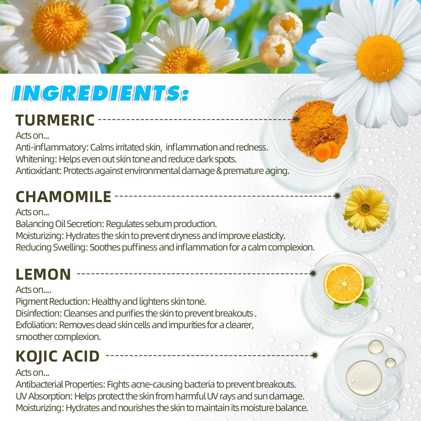 Kojic Acid Turmeric Cleansing Pads, Face Turmeric & Kojic Acid Pads for Dark Spots, Glow Up Acne Scars, Unclog Pores, Enriched Vitamin C,Gentle & Non-Irritating