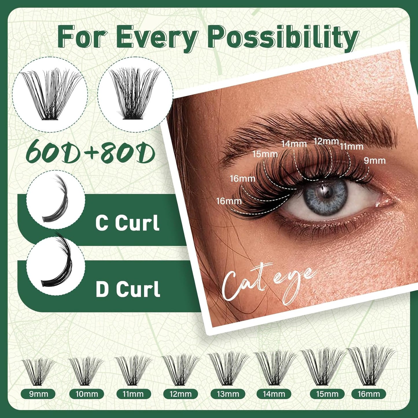DIY Lash Extension Kit - 280 Soft Cluster Lashes, 100D Curl, Easy Application with Bond & Seal
