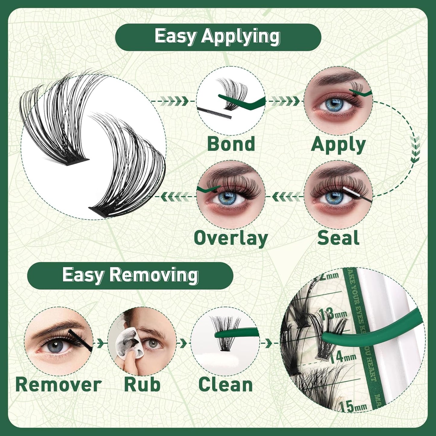 DIY Lash Extension Kit - 280 Soft Cluster Lashes, 100D Curl, Easy Application with Bond & Seal