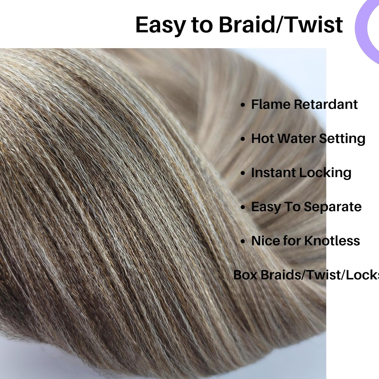 Ash Brown Pre-Stretched Knotless Braiding Hair Extensions - 6 Packs Synthetic Box Braids