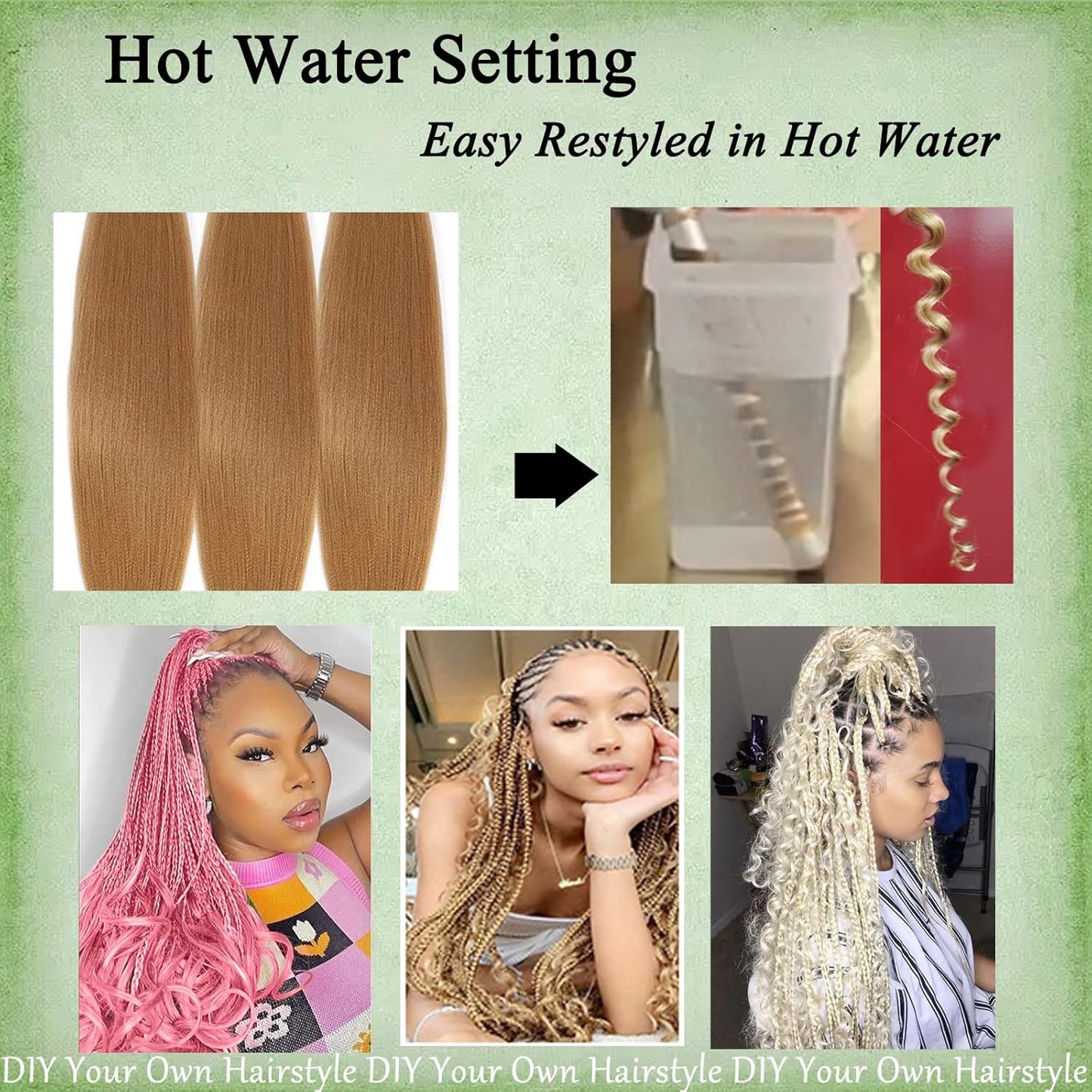 27" Honey Blonde Pre-Stretched Braiding Hair - 26 Inch, 8 Packs, Soft Yaki Extensions