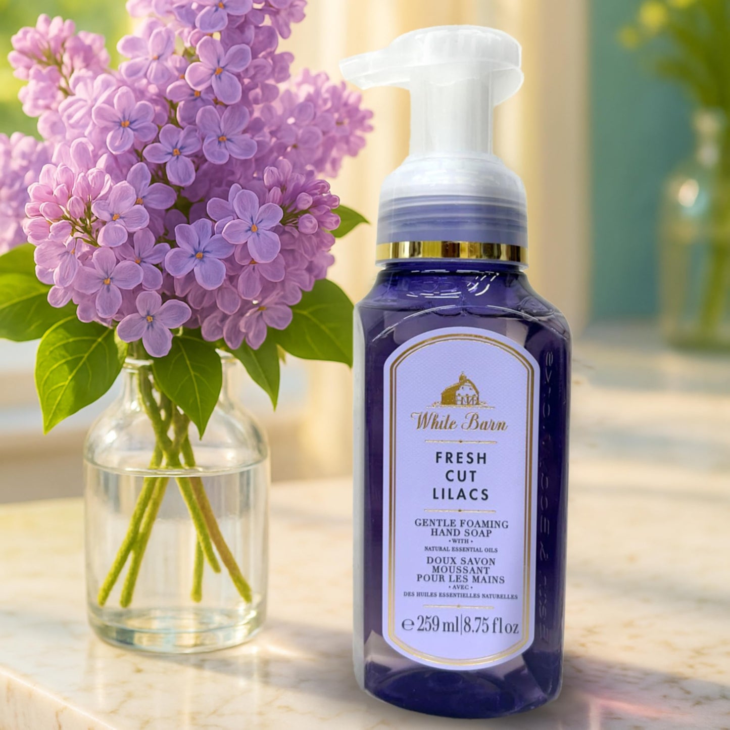 Fresh Cut Lilacs Gentle Foaming Hand Soap 8.75 Ounce Full Size Pump Bottle Wash