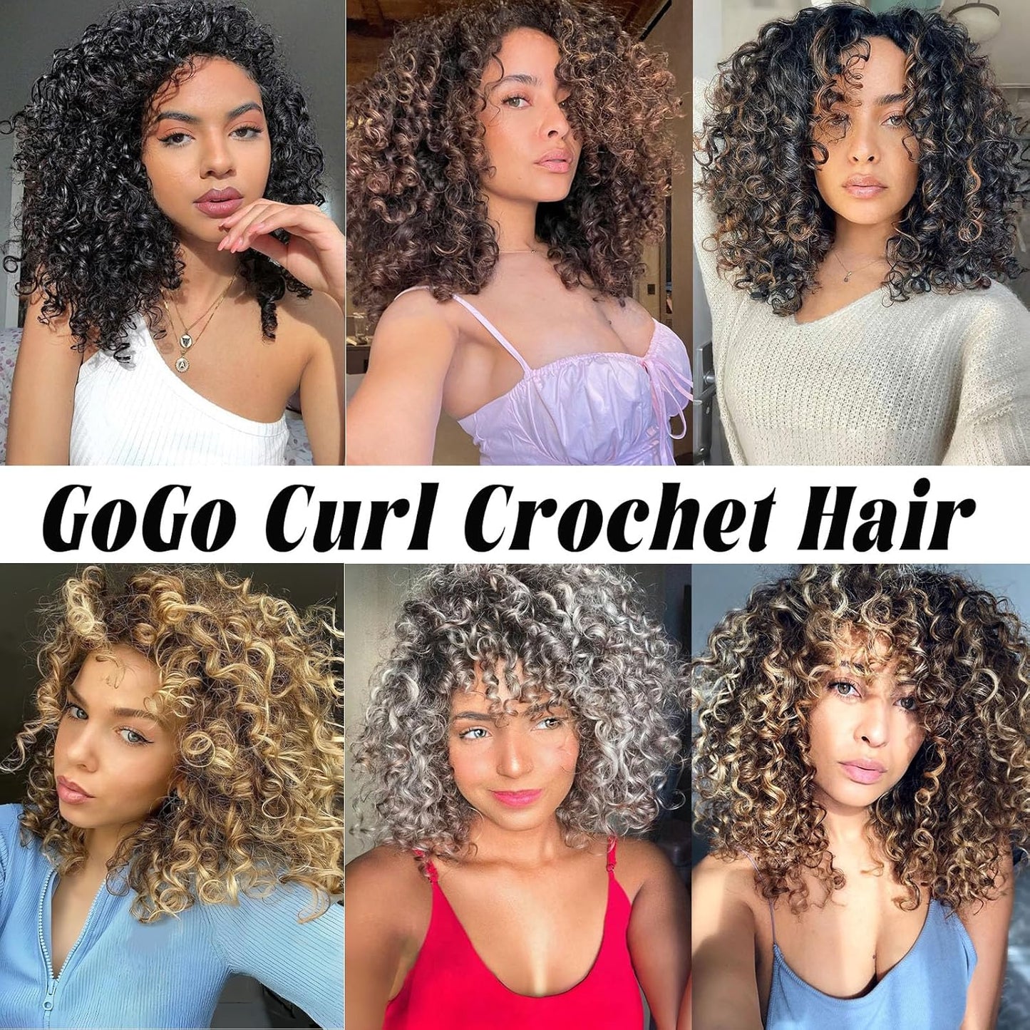 GoGo Curl Crochet Hair 10 Inch - 8 Packs Ombre Brown Water Wave Extensions for Black Women