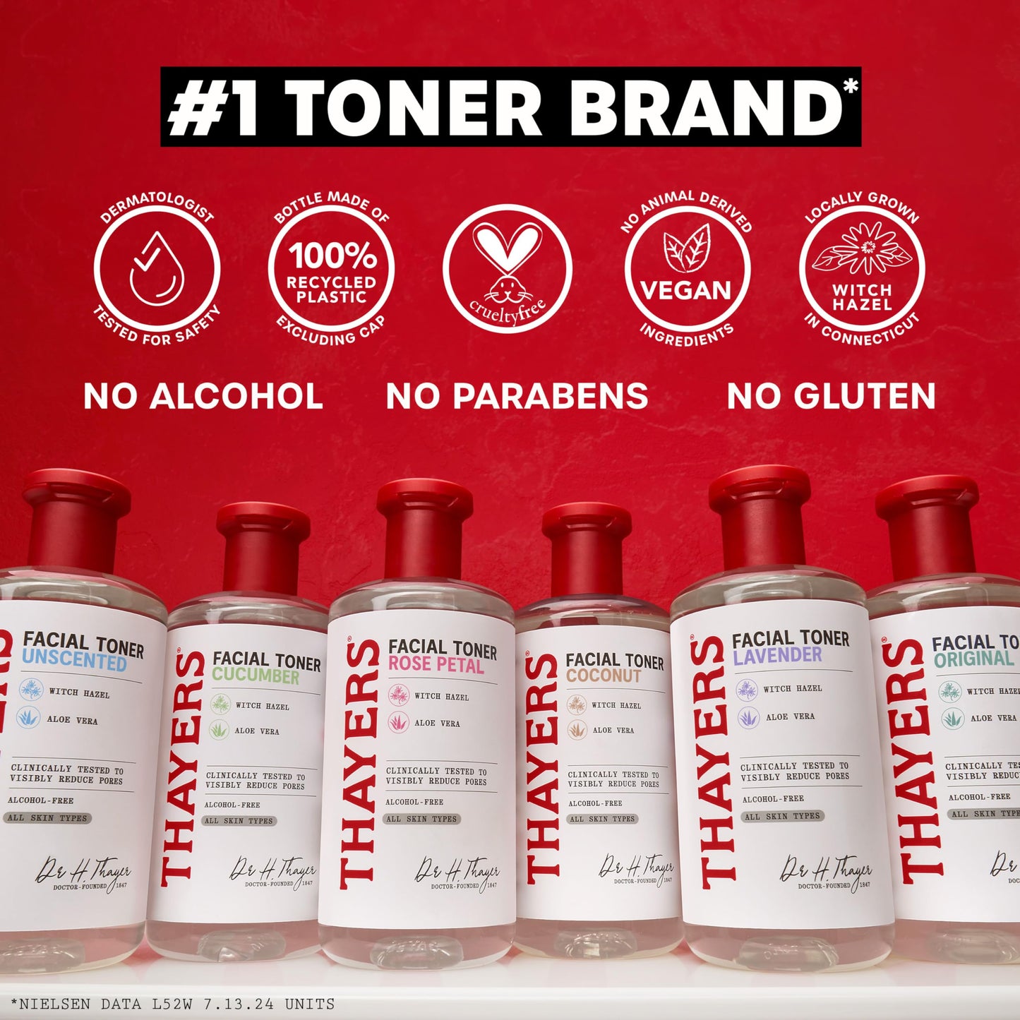 Thayers 2% AHA Exfoliating Toner with Glycolic Acid, Lactic Acid and Witch Hazel, Smoothing and Pore Refining Skin Care for All Skin Types, 12 Fl Oz