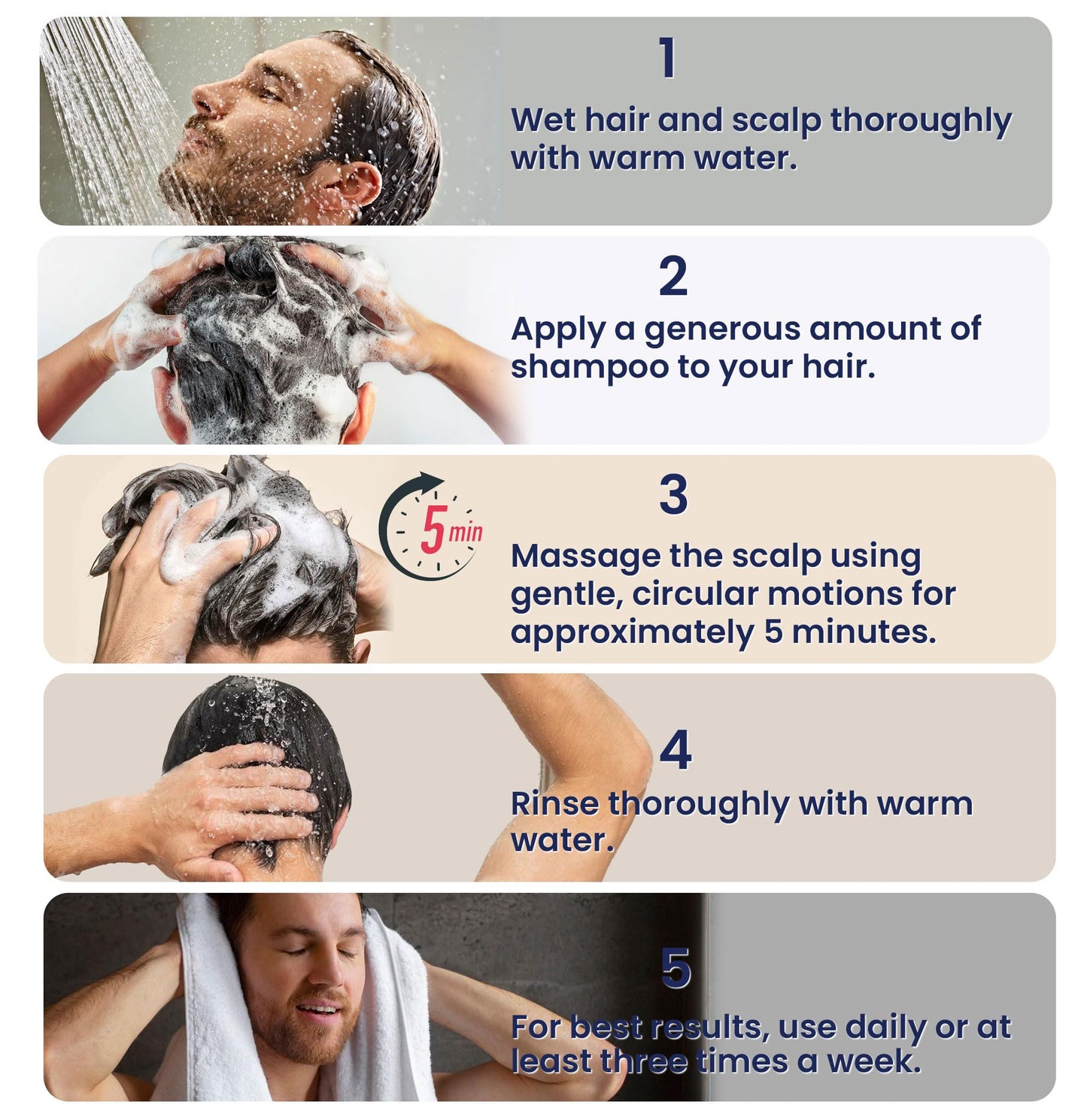 Uttse Biotion Hair Growth Shampoo for Men: Natural Thickening Shampoo with Tea Tree Oil Ginseng Mint for Hair Loss and Thinning Hair - 10.1 fl.oz, Dark Blue