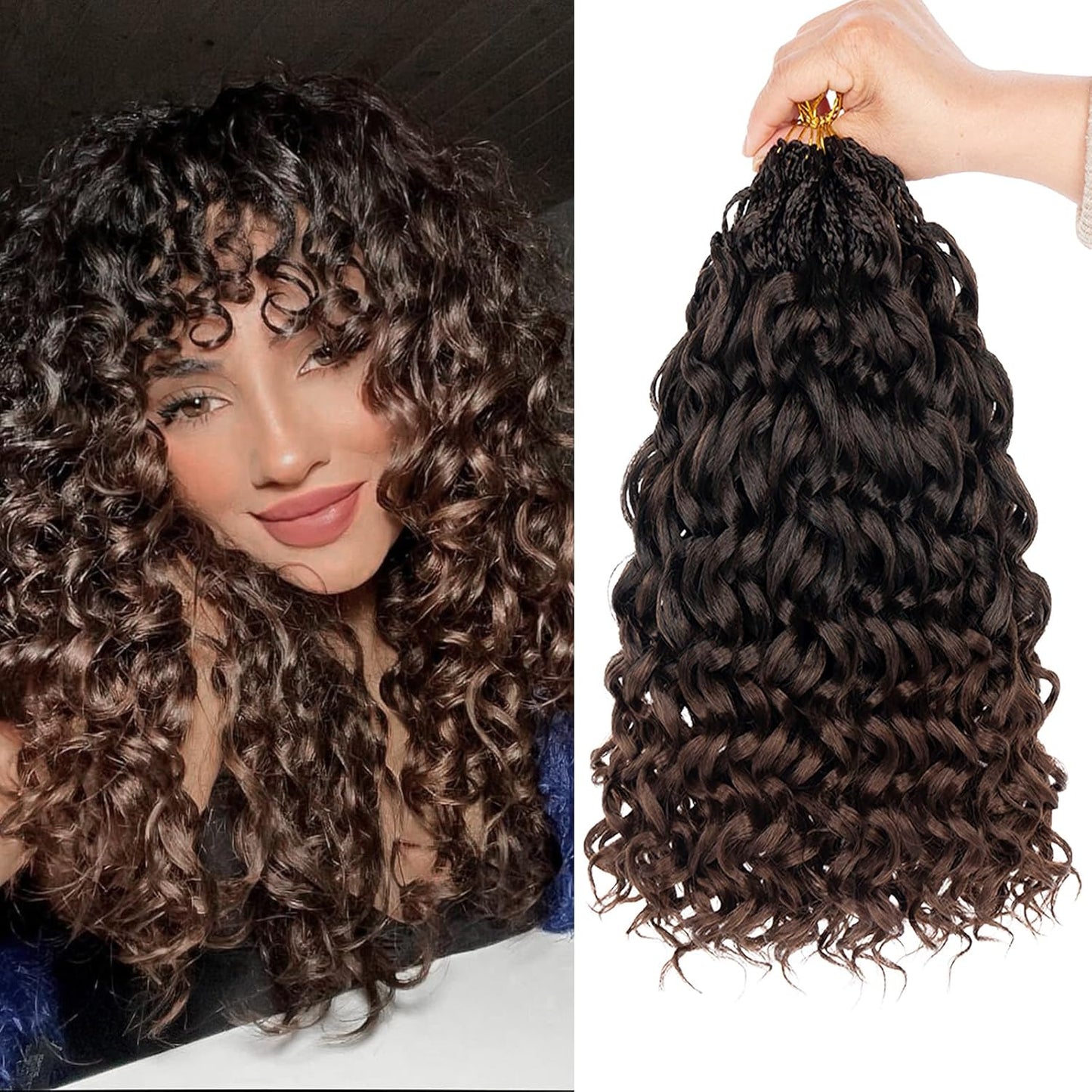 10 Inch Ombre Honey Blonde Gogo Curl Crochet Hair - 8 Packs Ocean Wave Short Curly Braids for Women & Kids