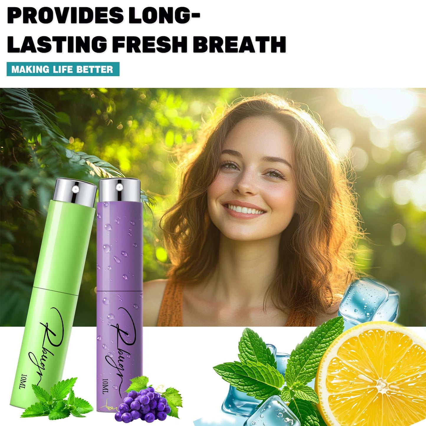 RBUGR Breath Spray,5 Pcs Dry Mouth Spray,Mouth Spray Fresh Breath for Breath Care,Breath Spray for Bad Breath for Portability(10 ml/0.33 floz