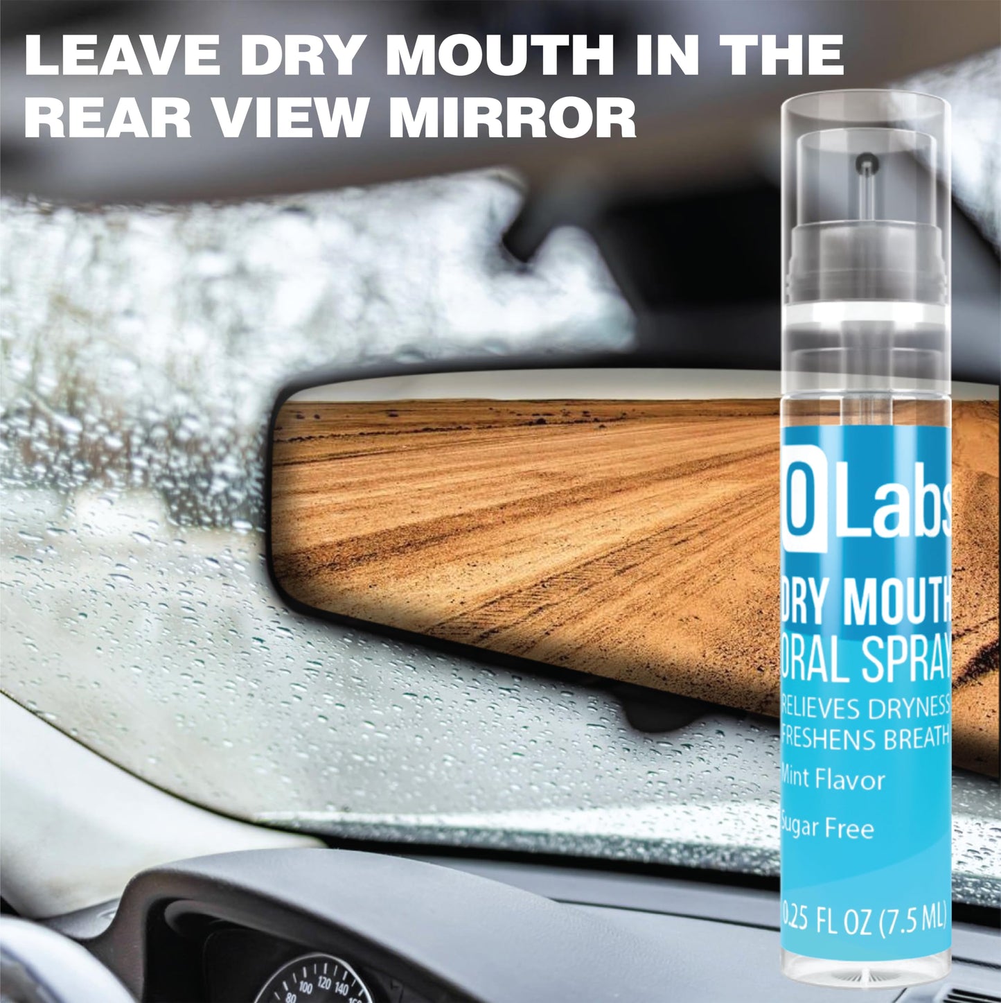 Olabs Dry Mouth Spray - Sugar Free, Alcohol Free, Mint Breath Spray with Xylitol, 2 Pack - 4 (0.25 oz) Travel Size Sprays Total
