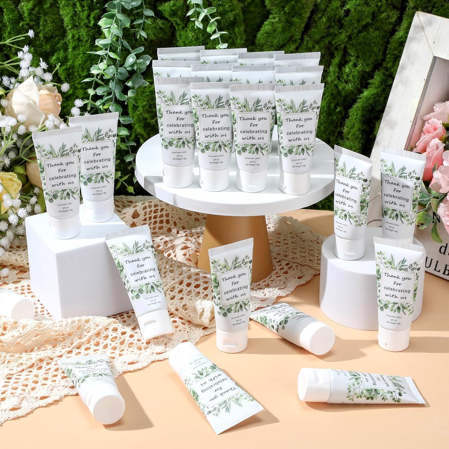 12-Pack SPF 30 Mini Sunscreen Lotion - Travel Size, Water Resistant, Perfect for Wedding Favors & Summer Gifts
