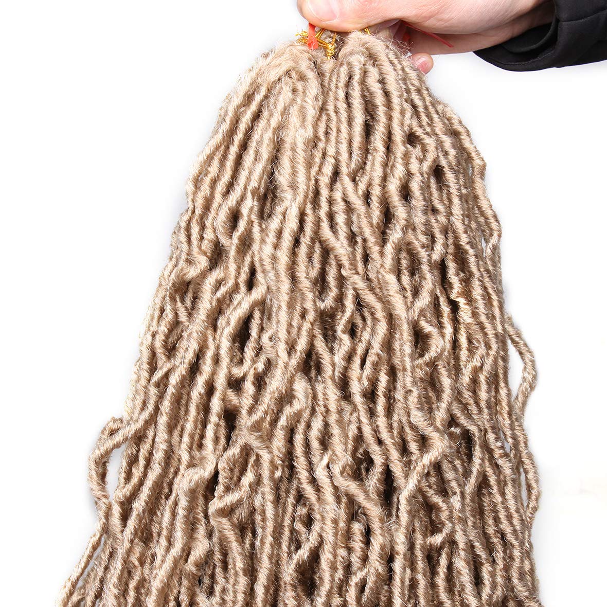 Faux Locs Crochet Hair - 18 Inch Pre-Looped 7 Packs Soft Natural Black Goddess Locs for Women
