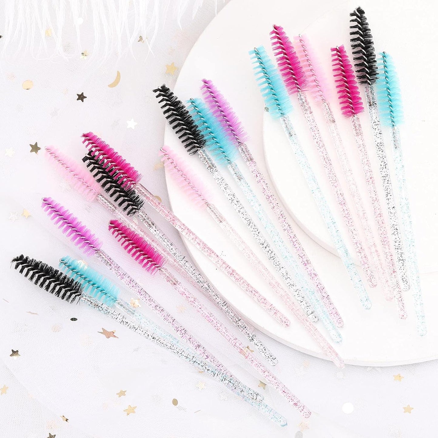 Disposable Mascara Wands - 1000 Colorful Eyelash Brushes & Spoolies for Extensions