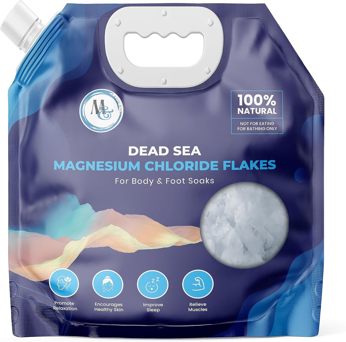 Premium Dead Sea Magnesium Flakes Bath Salts - 5 lb Relaxation & Muscle Relief