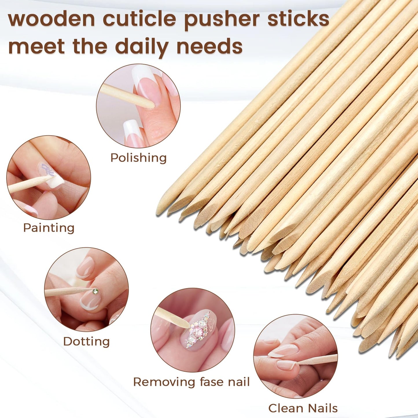 GOLD HONEY 360PCS Orange Sticks for Nails in Boxed - 4.5 Inch Double Sided Orange Wood Sticks for Nails Used - Professional Manicure & Cuticle Remover - Manicure Pedicure Tool