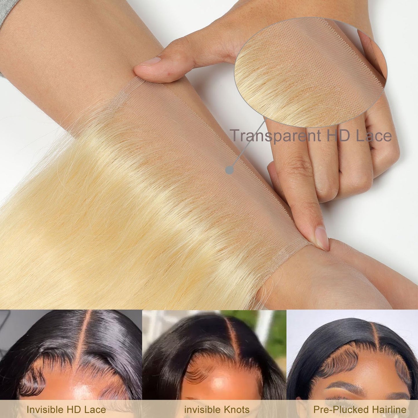 5x5 HD Lace Closure Body Wave Human Hair - Pre-Plucked Natural Hairline (10 Inch, Natural Color)