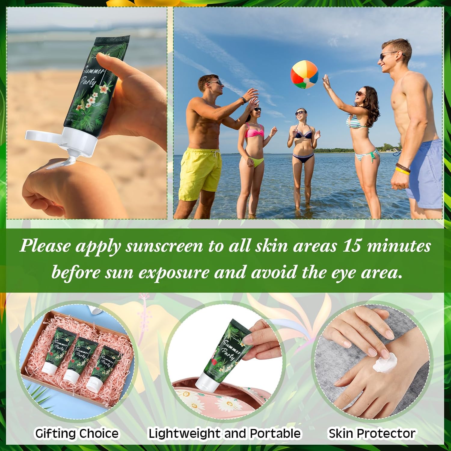 12-Pack SPF 30 Mini Sunscreen Lotion - Travel Size, Water Resistant, Perfect for Wedding Favors & Summer Gifts
