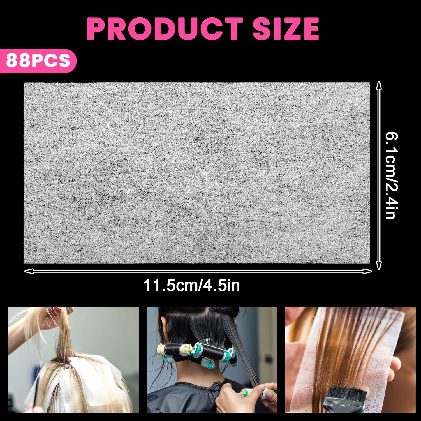 TIESOME 88 Pcs Hair Perm Paper, Disposable Salon Tissue Hair Curling Papers with High Temperature Resistance for Cold Hot Perms Hair Shop Professional Stylist Home Salon