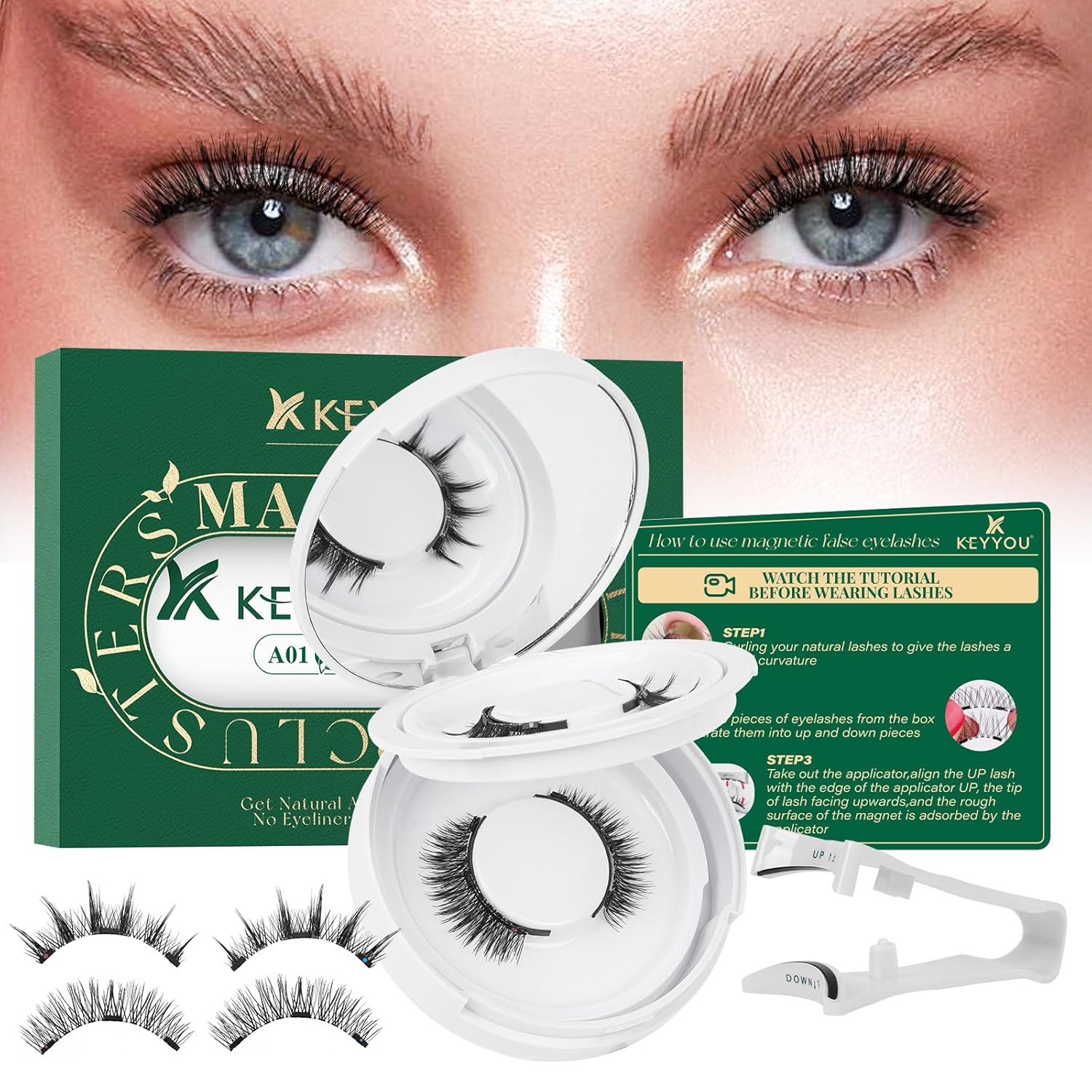DIY Lash Extension Kit - 280 Soft Cluster Lashes, 100D Curl, Easy Application with Bond & Seal
