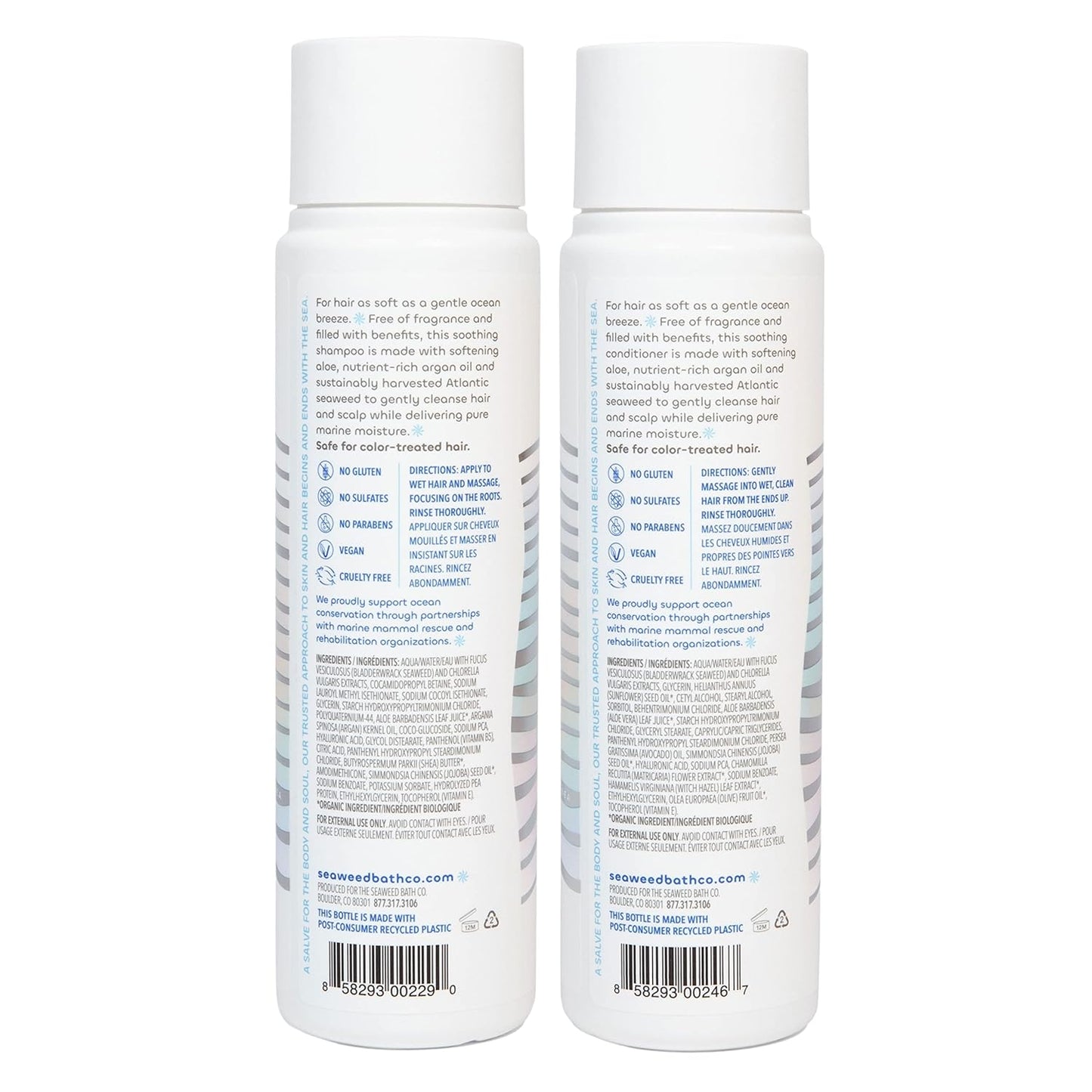 Gentle Shampoo & Conditioner Set - Unscented Hair Care with Hyaluronic Acid & Argan Oil for Sensitive Scalps - 12 oz (Pack of 2)