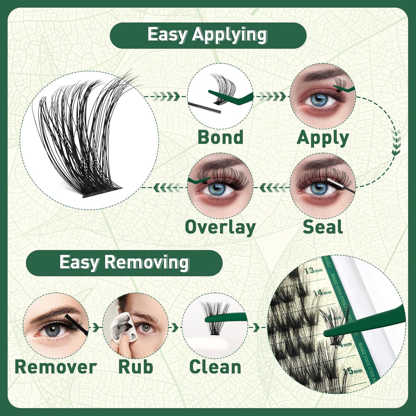 DIY Lash Extension Kit - 280 Soft Cluster Lashes, 100D Curl, Easy Application with Bond & Seal
