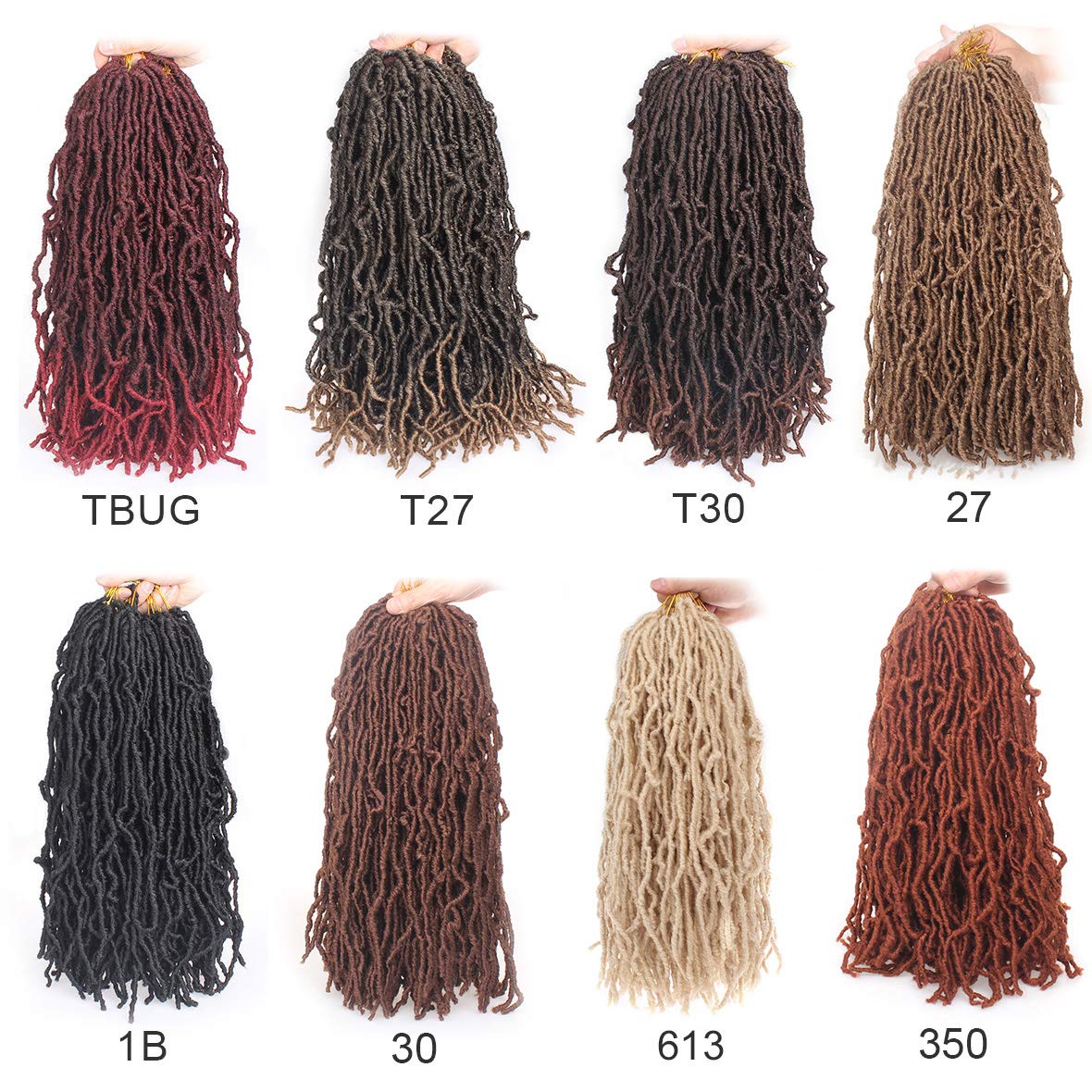 Faux Locs Crochet Hair - 18 Inch Pre-Looped 7 Packs Soft Natural Black Goddess Locs for Women
