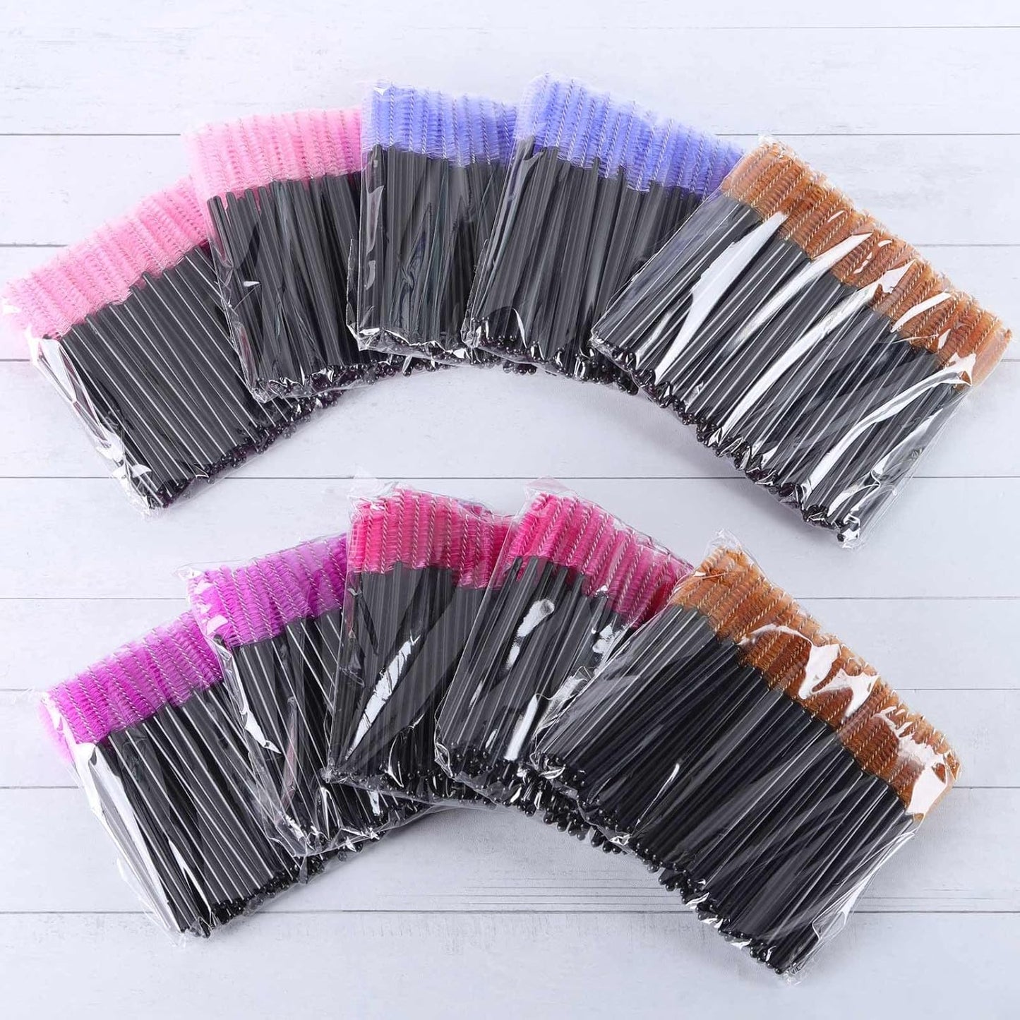 Disposable Mascara Wands - 1000 Colorful Eyelash Brushes & Spoolies for Extensions