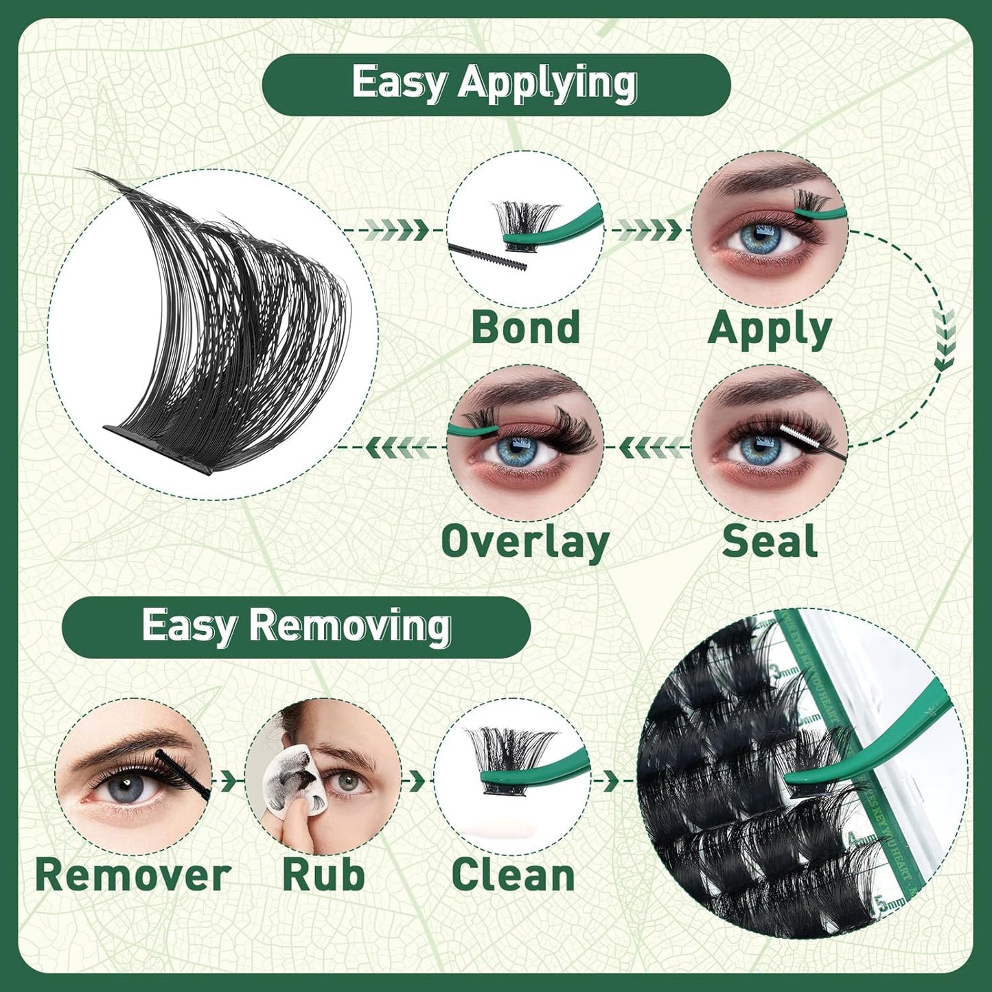 DIY Lash Extension Kit - 280 Soft Cluster Lashes, 100D Curl, Easy Application with Bond & Seal