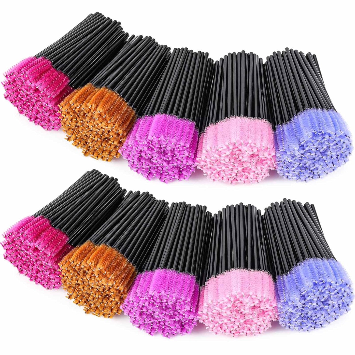 Disposable Mascara Wands - 1000 Colorful Eyelash Brushes & Spoolies for Extensions