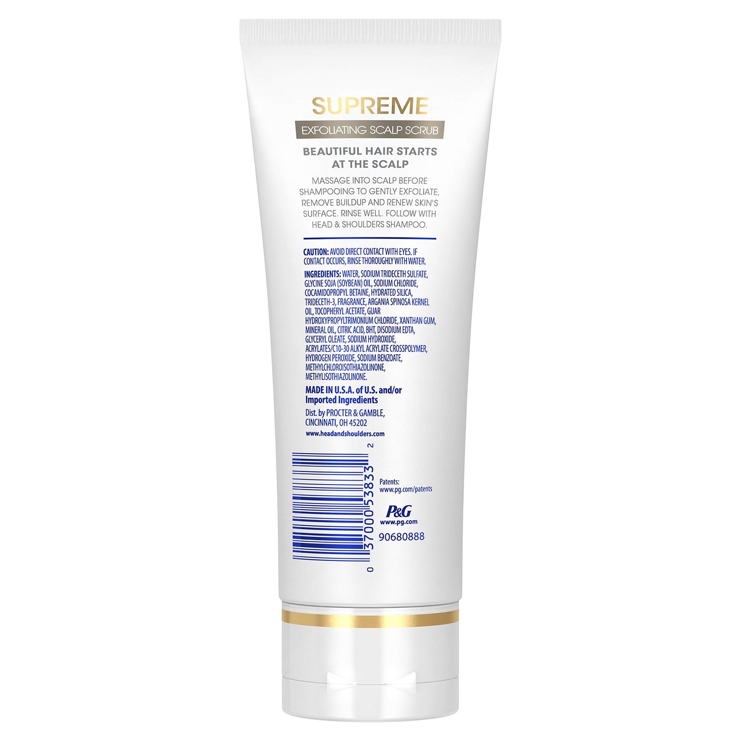 Head & Shoulders Supreme, Exfoliating Scalp Scrub Treatment, with Argan Oil and Vitamin E, 3.3 Fl Oz