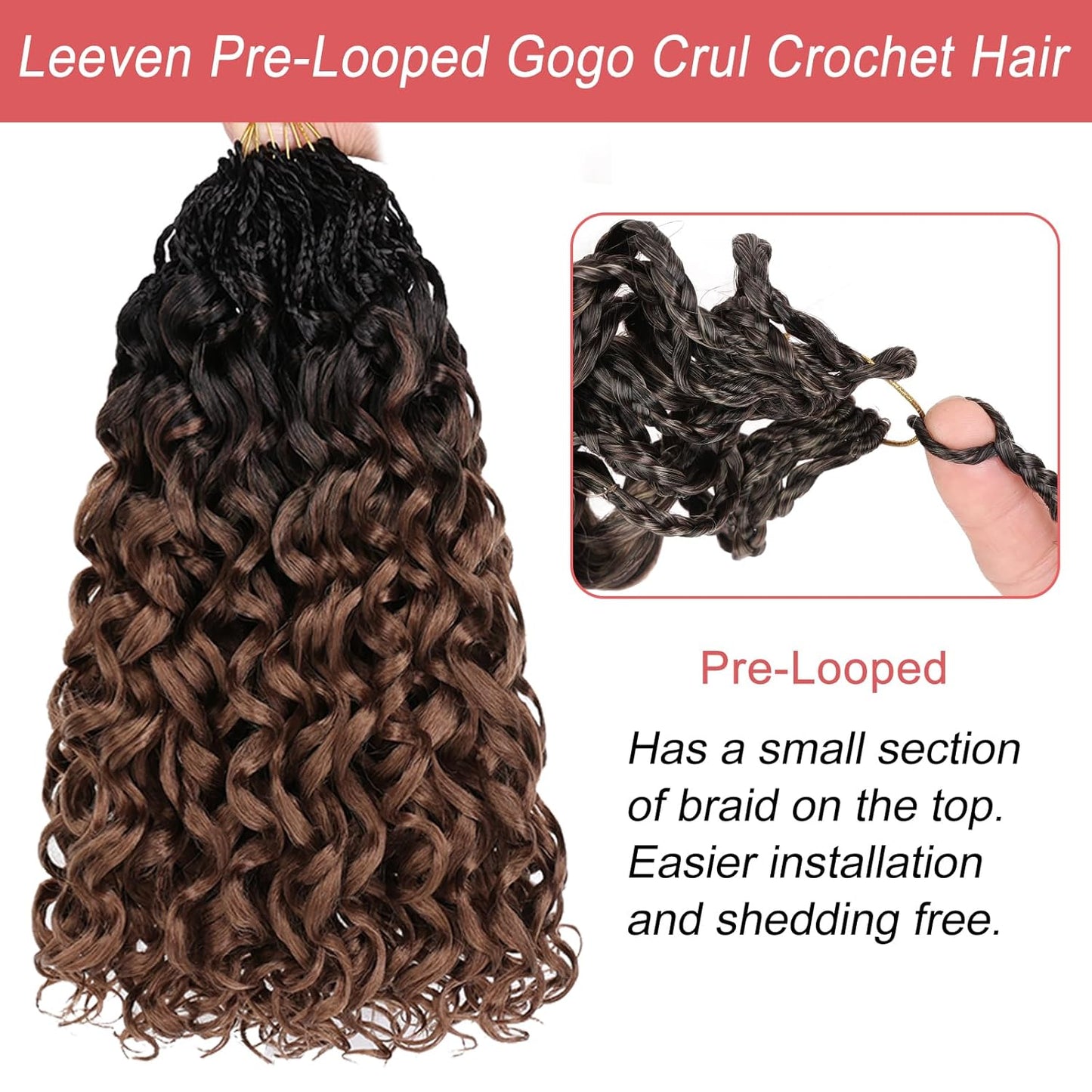 10 Inch Ombre Honey Blonde Gogo Curl Crochet Hair - 8 Packs Ocean Wave Short Curly Braids for Women & Kids