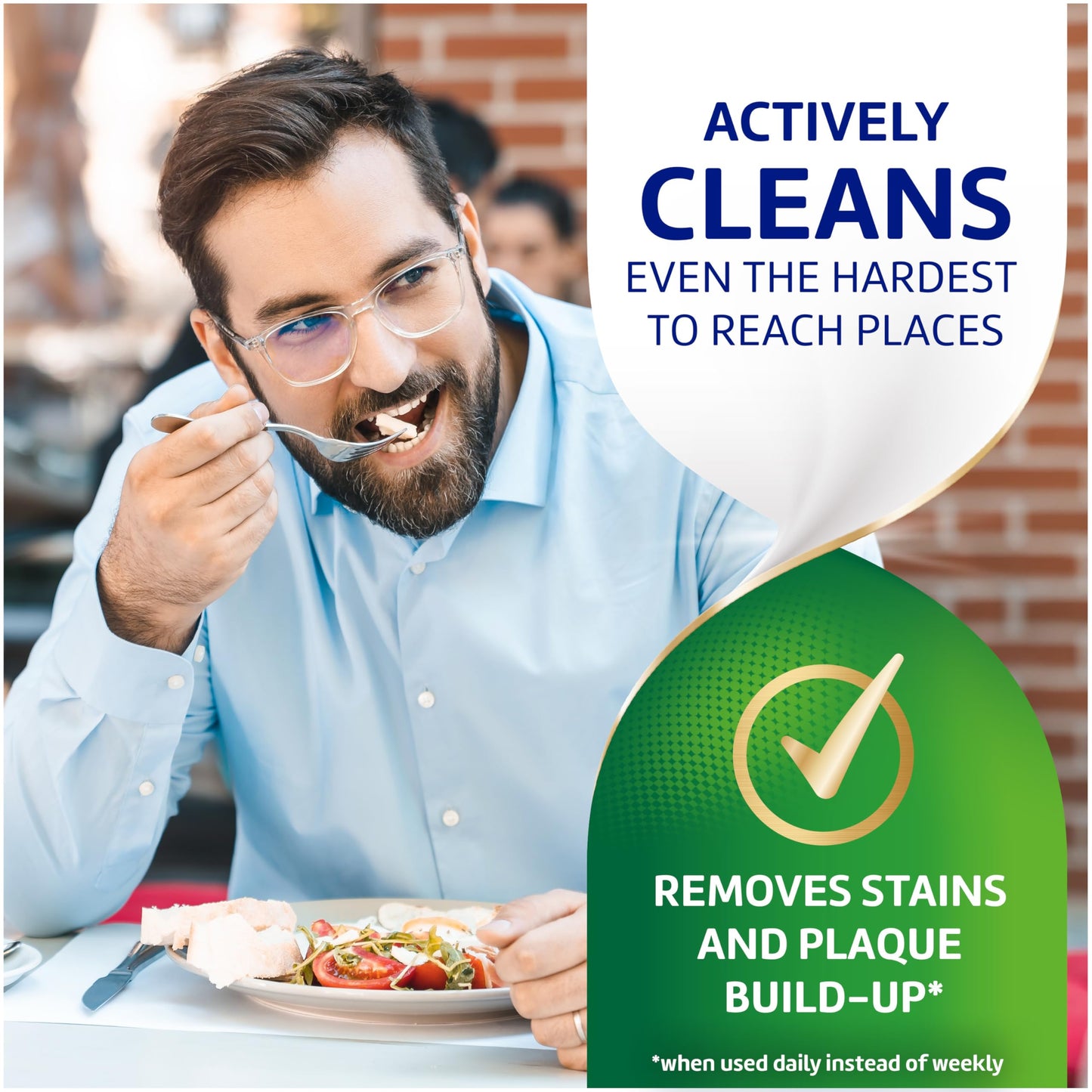Polident Overnight Whitening Antibacterial Dental Appliance Cleanser Tablets, 90 Count (2 Pack)