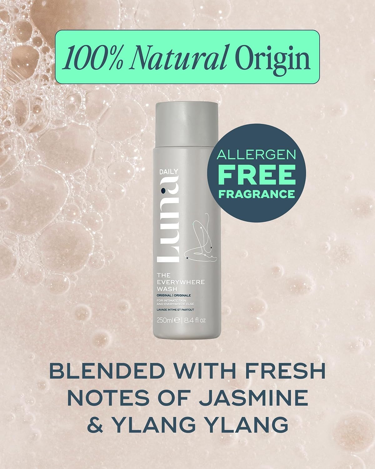 Fragrance-Free Feminine Wash - pH-Balanced Hydrating Cleanser for Sensitive Skin, 250ml