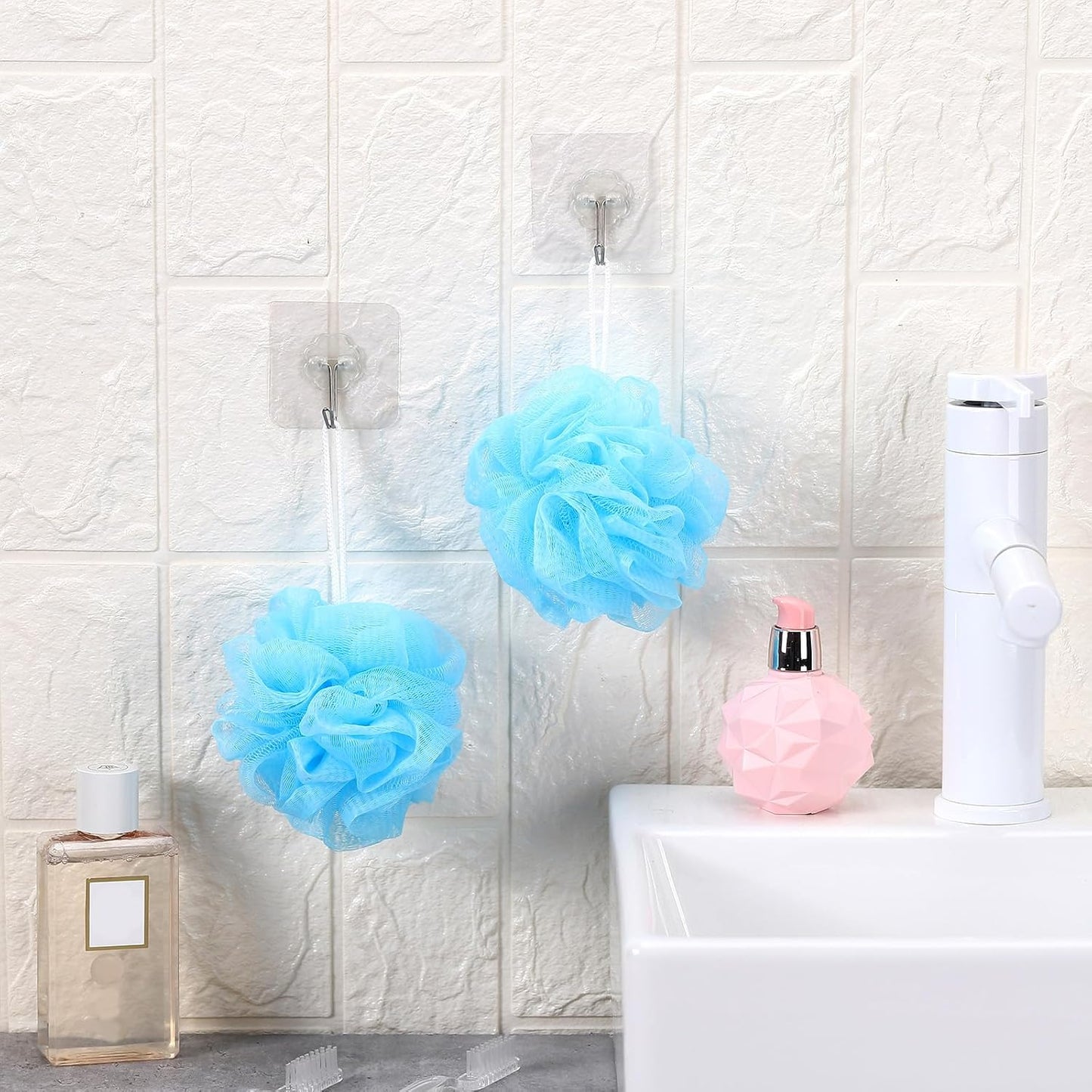 Travel Size Loofah Set - 12 Individually Wrapped Mini Bath Sponges with Case (Black, 25g)