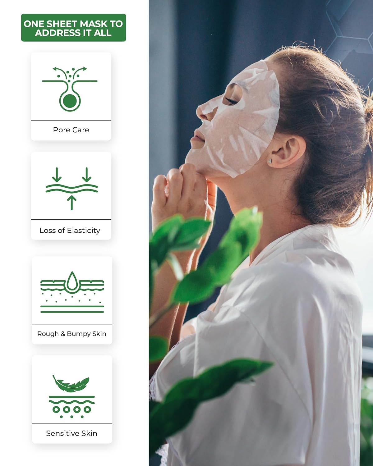 Madeca Mask 24 Pack - Wrinkle Revitalizing Face Sheet Masks with Centella Asiatica & Niacinamide for Skin Elasticity & Instant Lift
