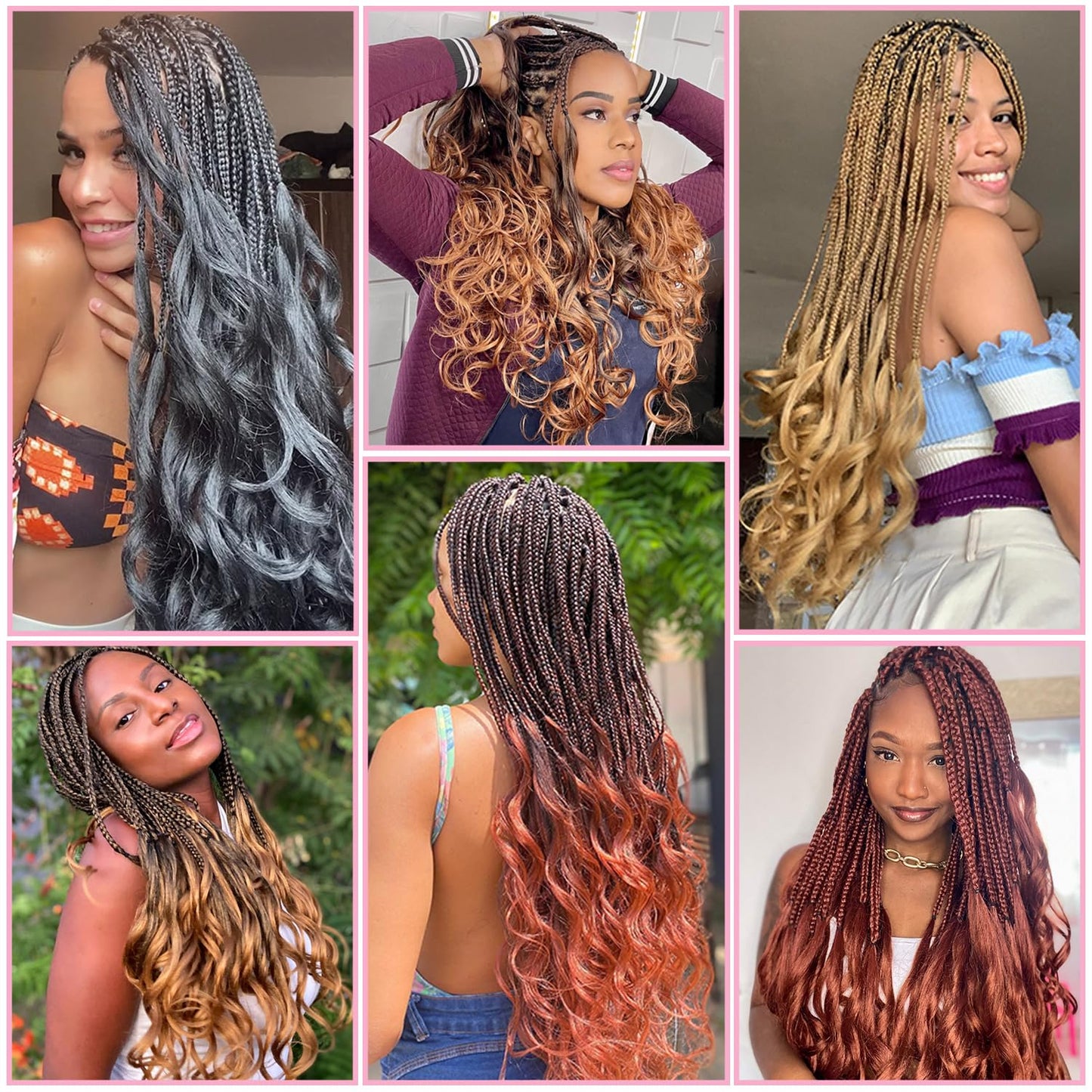 French Curly Braiding Hair 24 Inch 8 Packs - Pre Stretched Bouncy Braiding Hair- Loose Wavy Synthetic Hair Extensions for Black Women (24 inch 8 packs, 1B)