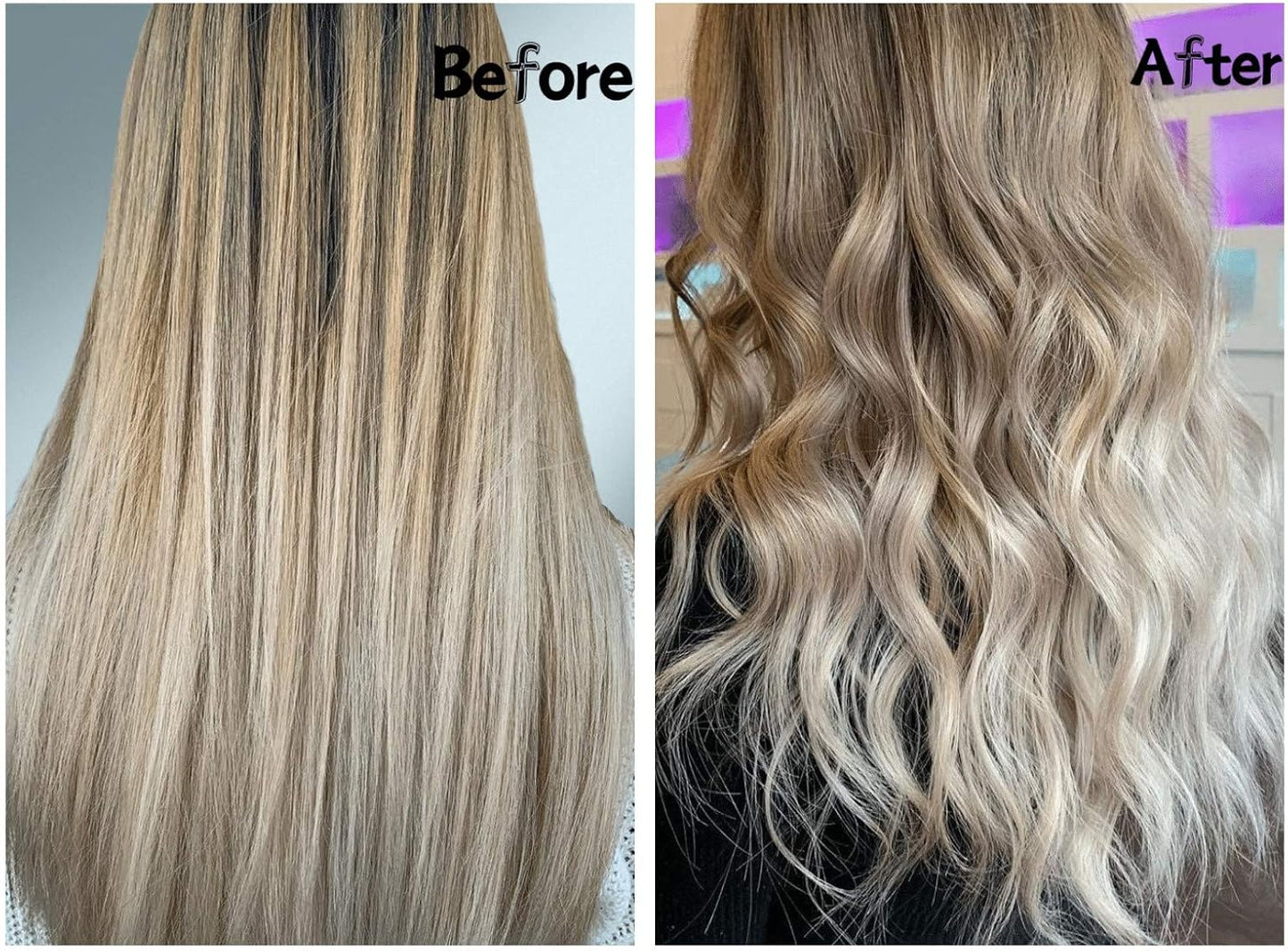 26mm 3-Barrel Curling Iron Wand - Adjustable Temperature Ceramic Hair Waver (Pink)