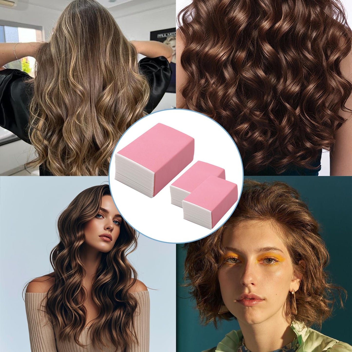 Perm Papers for Hair 300 PCS,Disposable End Papers for Hair Perm High Temp Resistant,Wrap Paper for Hairs Perfect for Cold & Hot Perms,Styling Accessories,White