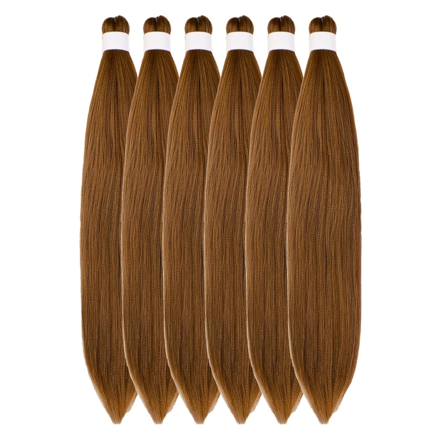 Ash Brown Pre-Stretched Knotless Braiding Hair Extensions - 6 Packs Synthetic Box Braids