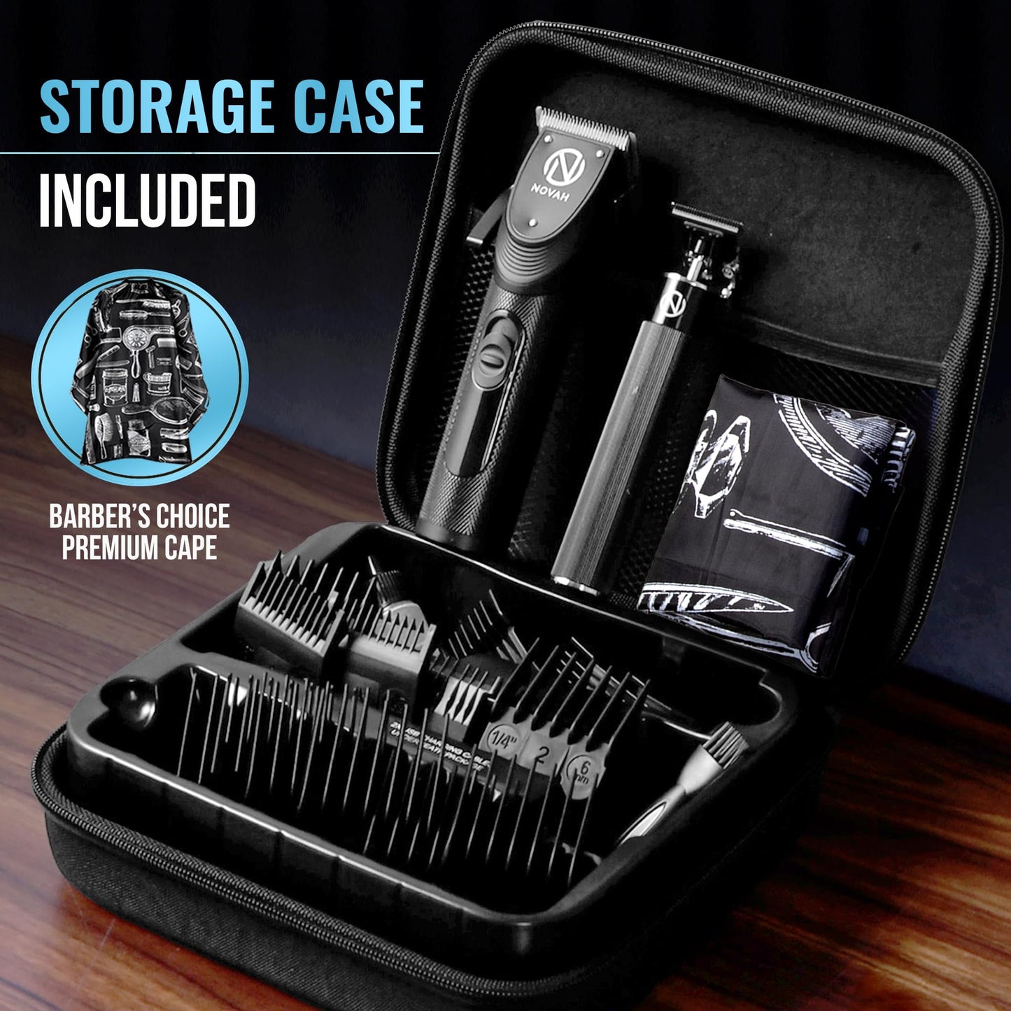 Novah Professional Hair Clippers for Men, Professional Barber Clippers and Trimmer Set, Mens Cordless Clipper, Fade Haircut Kit, Electric Hair Cut Machines