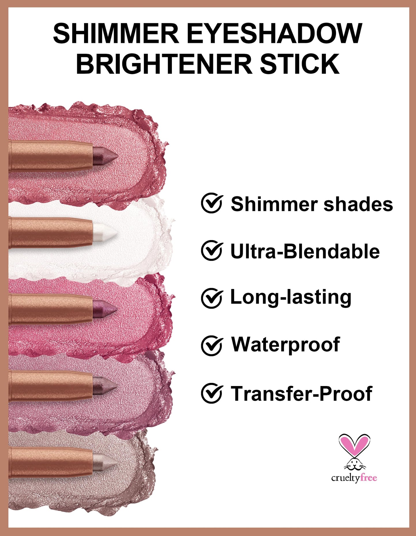 Erinde Cream Eyeshadow Stick, Metallic Eye Brightener Stick, Shimmer Creamy Eye Shadow Sticks with Built-in Sharpener, Long Lasting Waterproof Glitter Highlighter Eye Liner Pencil, 10