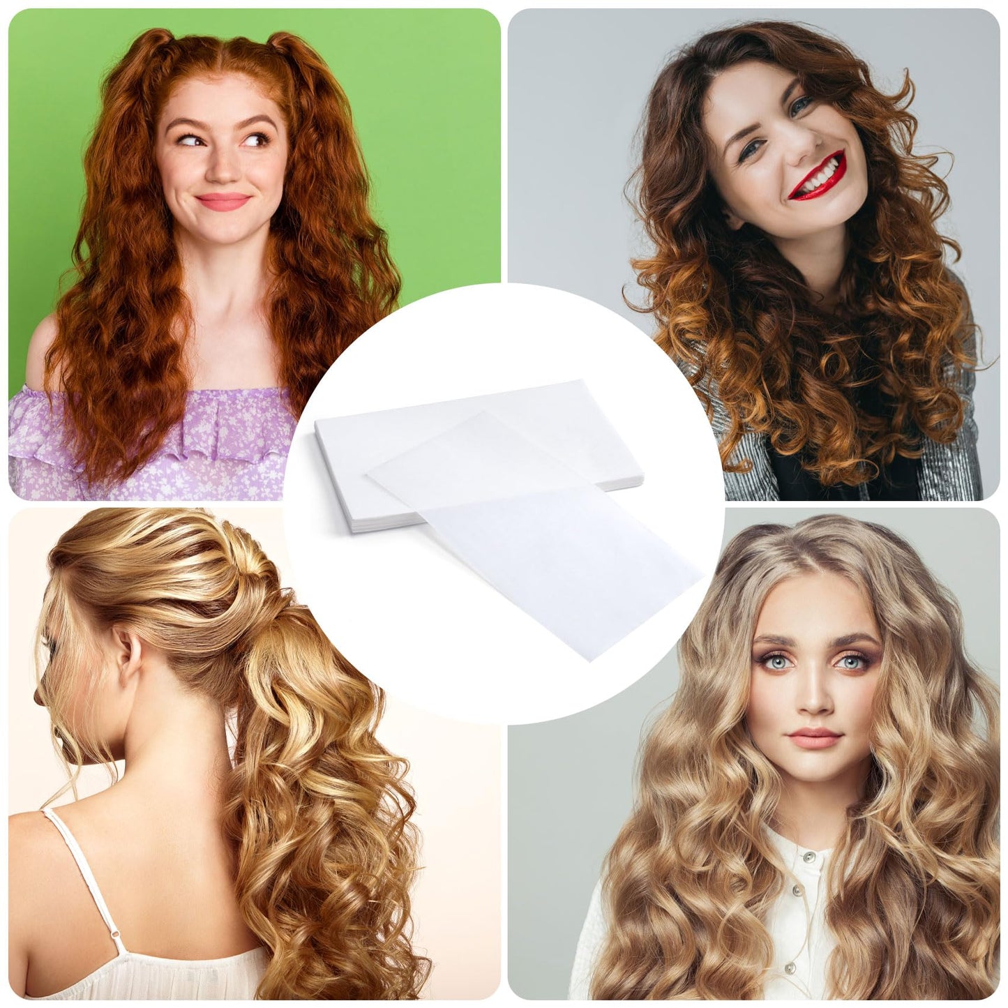 Pndeyo 140pcs End Papers for Hair Perm, Disposable Thin Salon Hair Perm Papers, High Temperature Resistance Curling Tissue Styling Accessories for Cold and Hot Perms- White