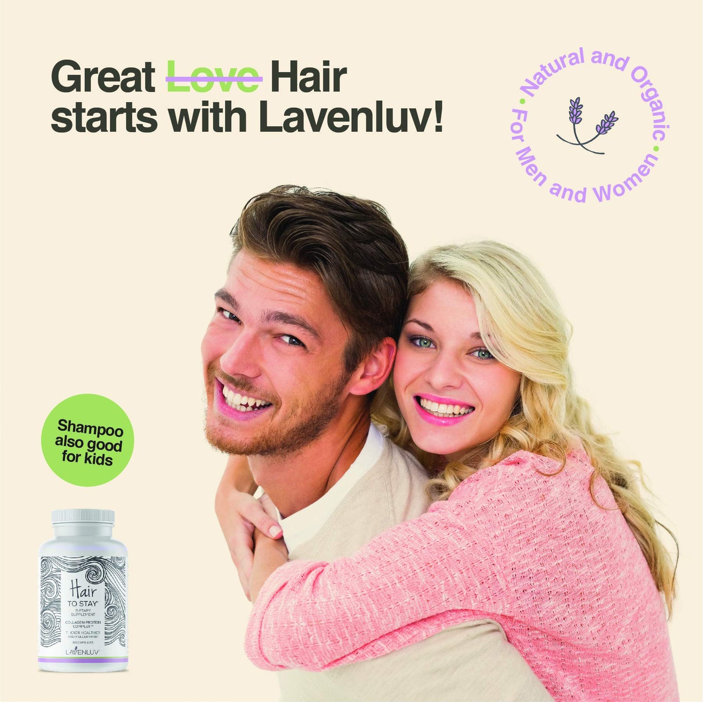Lavenluv Stay Hair Growth Conditioner - Anti-Loss Treatment - Deep Moisture - Vitamins & Essential Oils - Thickening - Men & Women - 8oz