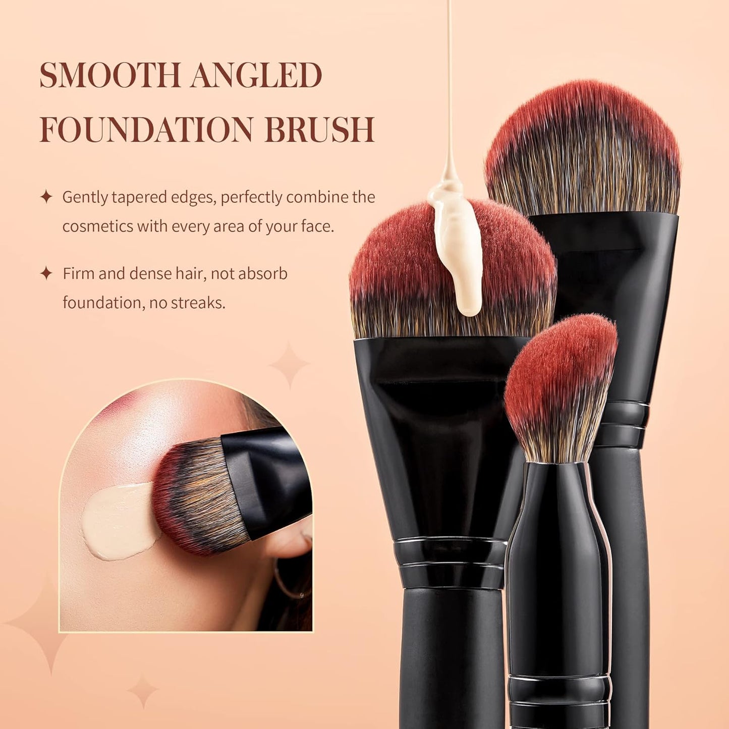 Vegan Makeup Brush Set - 16pcs Premium Synthetic Eye Brushes for Blending, Eyeliner & Concealer